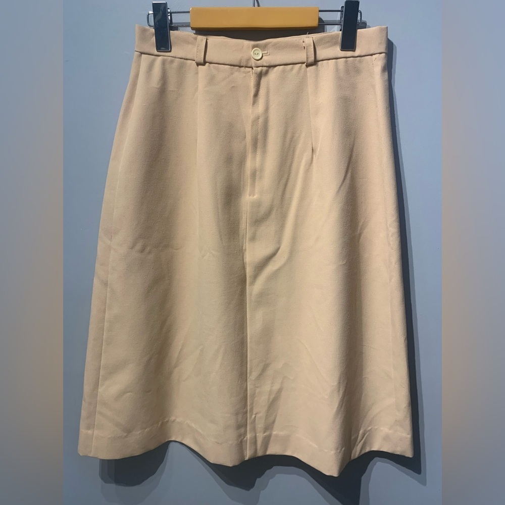 Vintage Pleated Tan Skirt - Picture 3 of 4